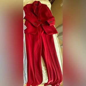 Red Women's Tailored Pant Suit